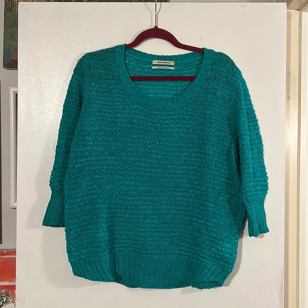 Aldomartins teal green 3/4 sleeve sweater